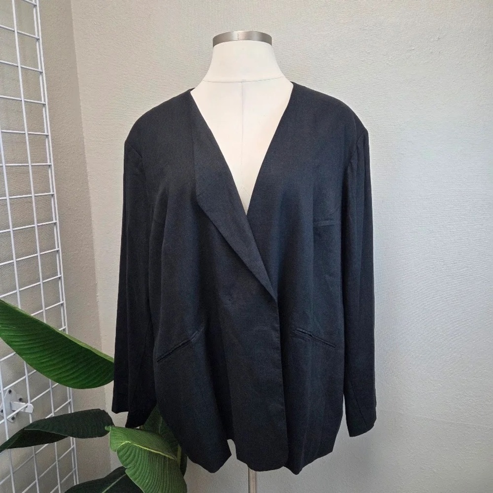 Universal Standard Black Linen Blazer - NEW! - Size 34 / 36